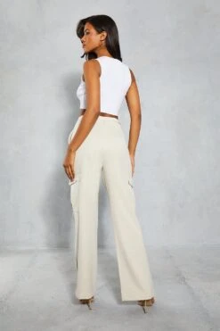 Tie Waist Pocket Relaxed Cargo Trouser 9 Tie Waist Pocket Relaxed Cargo Trouser -Cheap Sarto Tone Store beige tie waist pocket relaxed cargo trouser 1 2