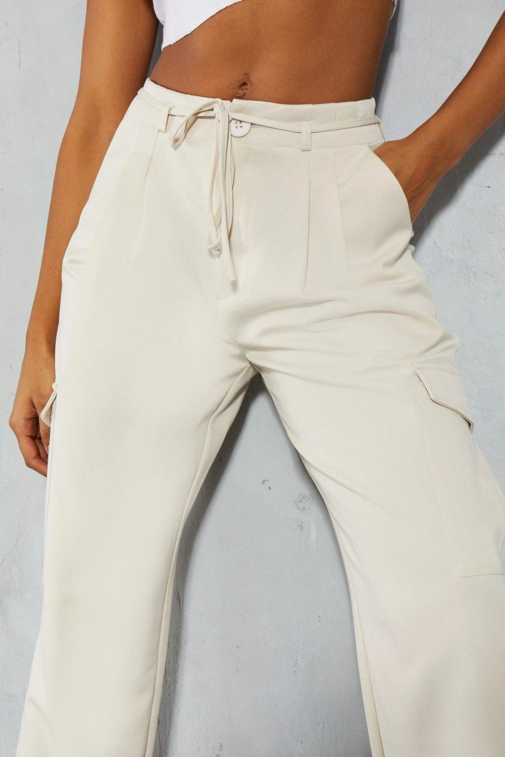 Tie Waist Pocket Relaxed Cargo Trouser 6 Tie Waist Pocket Relaxed Cargo Trouser - Image 4