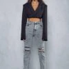 Acid Wash Distressed Mom Jeans 2 Acid Wash Distressed Mom Jeans -Cheap Sarto Tone Store black acid wash distressed mom jeans