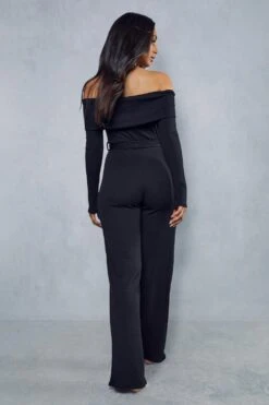 Bardot Rib Knit Jumpsuit 10 Bardot Rib Knit Jumpsuit -Cheap Sarto Tone Store black bardot rib knit jumpsuit 2