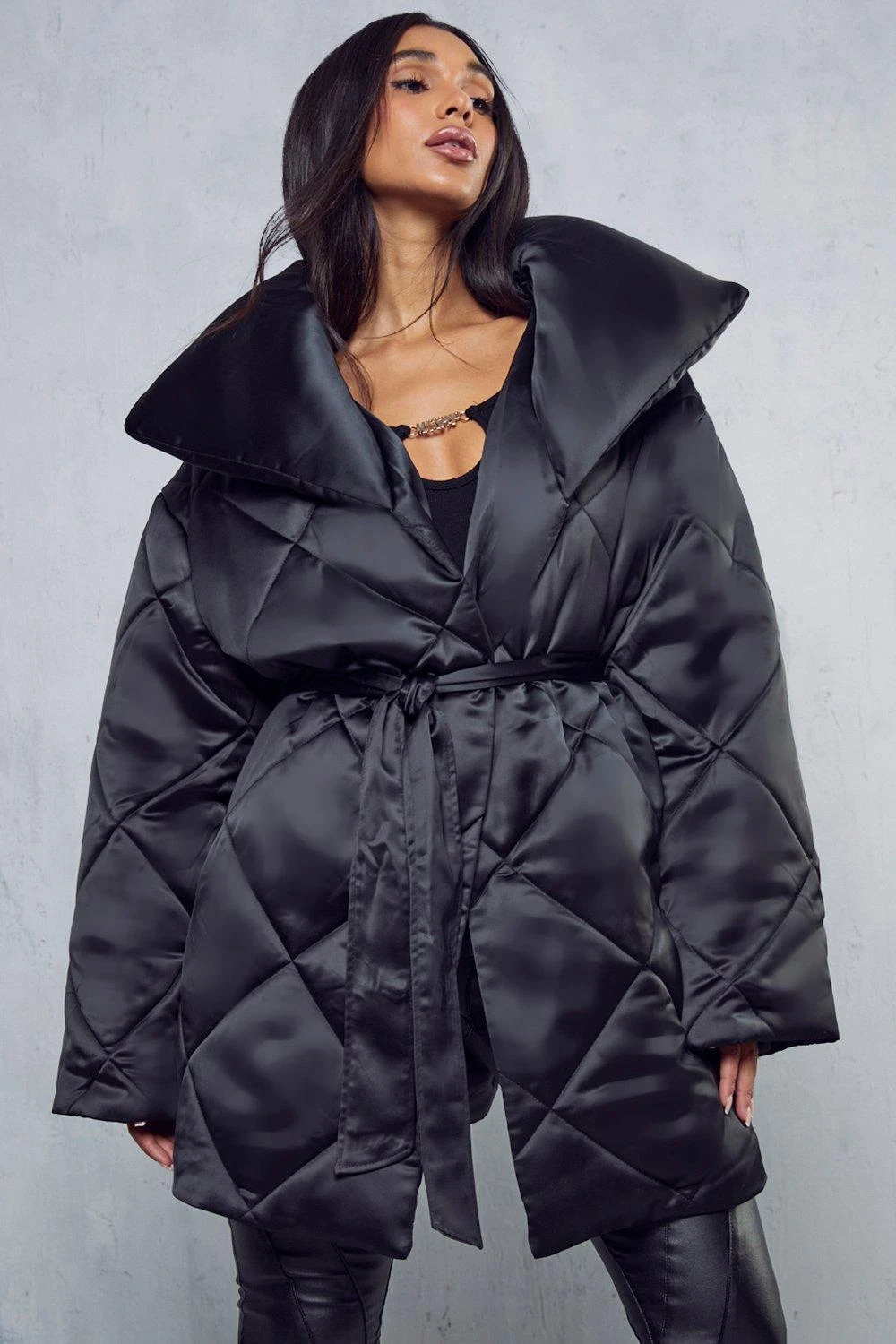 Belted Oversized Quilted Coat 7 Belted Oversized Quilted Coat - Image 5