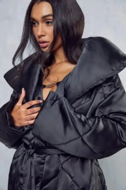 Belted Oversized Quilted Coat 13 Belted Oversized Quilted Coat -Cheap Sarto Tone Store black belted oversized quilted coat 5