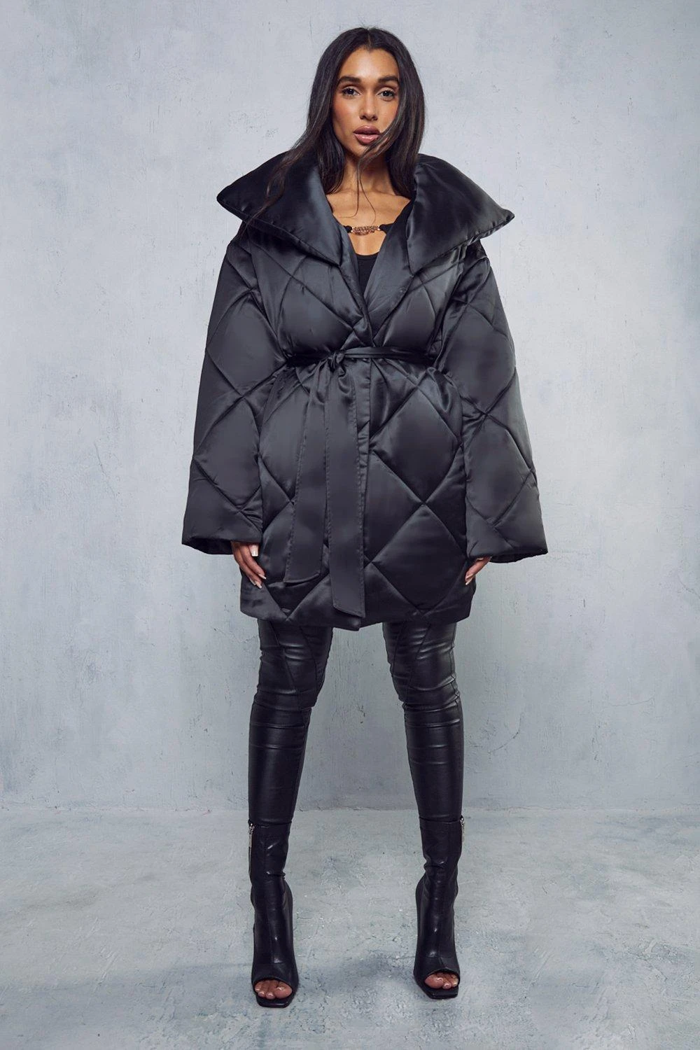 Belted Oversized Quilted Coat 3 Belted Oversized Quilted Coat
