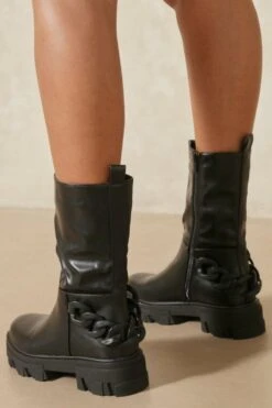 Chunky Chain Ankle Boot -Cheap Sarto Tone Store black chunky chain ankle boot 2