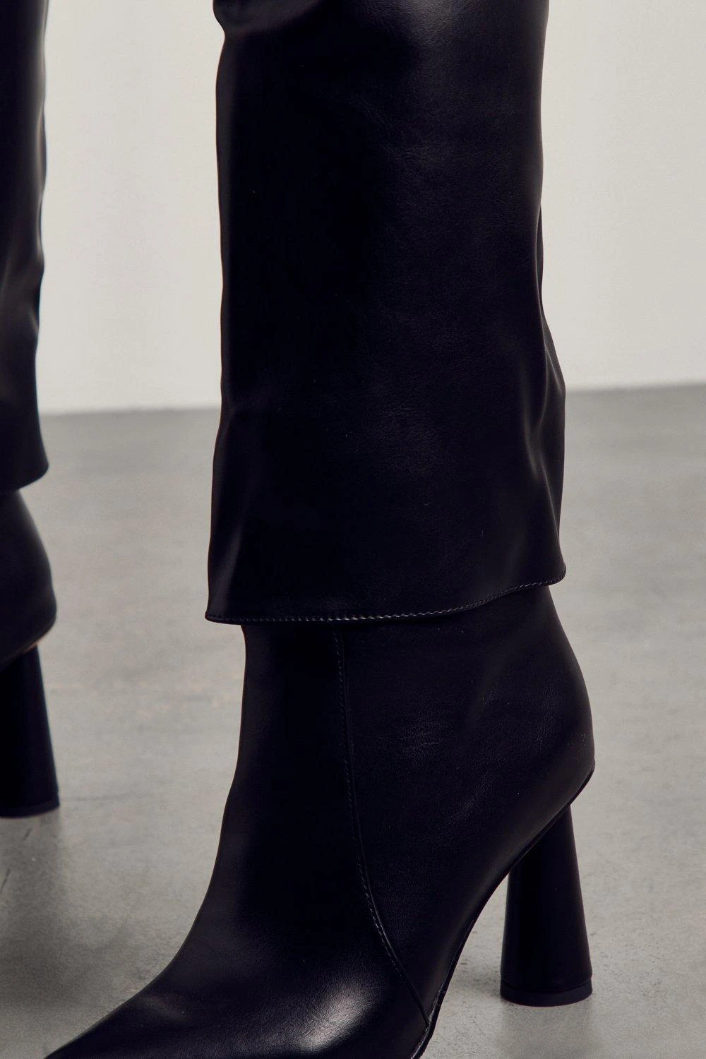 Cone Heel Folded Knee High Boots 4 Cone Heel Folded Knee High Boots - Image 2