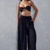 Crinkle Sheer High Waisted Wide Leg Trouser 2 Crinkle Sheer High Waisted Wide Leg Trouser -Cheap Sarto Tone Store black crinkle sheer high waisted wide leg trouser