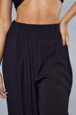 Crinkle Sheer High Waisted Wide Leg Trouser 13 Crinkle Sheer High Waisted Wide Leg Trouser -Cheap Sarto Tone Store black crinkle sheer high waisted wide leg trouser 5