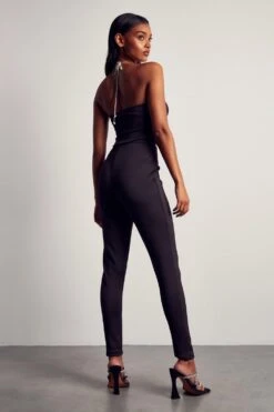 Diamante Lace Halterneck Jumpsuit 10 Diamante Lace Halterneck Jumpsuit -Cheap Sarto Tone Store black diamante lace halterneck jumpsuit 2