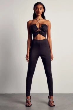 Diamante Lace Halterneck Jumpsuit