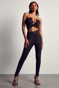 Diamante Lace Halterneck Jumpsuit 11 Diamante Lace Halterneck Jumpsuit -Cheap Sarto Tone Store black diamante lace halterneck jumpsuit 3