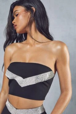 Diamante Trim Mini Skirt Co-ord 15 Diamante Trim Mini Skirt Co-ord -Cheap Sarto Tone Store black diamante trim mini skirt co ord 6