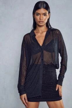 Embellished Diamante Drape Mini Skirt -Cheap Sarto Tone Store black embellished diamante drape mini skirt 4