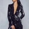 High Shine Sequin Tailored Blazer