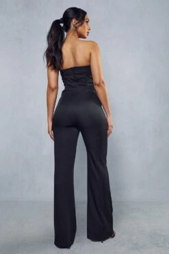 High Waist Seam Detail Trousers -Cheap Sarto Tone Store black high waist seam detail trousers 2