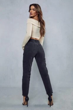 High Waisted Mom Jean -Cheap Sarto Tone Store black high waisted mom jean 2