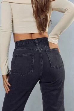 High Waisted Mom Jean -Cheap Sarto Tone Store black high waisted mom jean 5