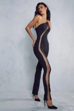 Lace Up One Shoulder Jumpsuit 10 Lace Up One Shoulder Jumpsuit -Cheap Sarto Tone Store black lace up one shoulder jumpsuit 3