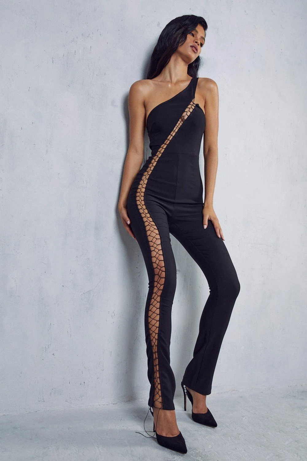 Lace Up One Shoulder Jumpsuit 3 Lace Up One Shoulder Jumpsuit
