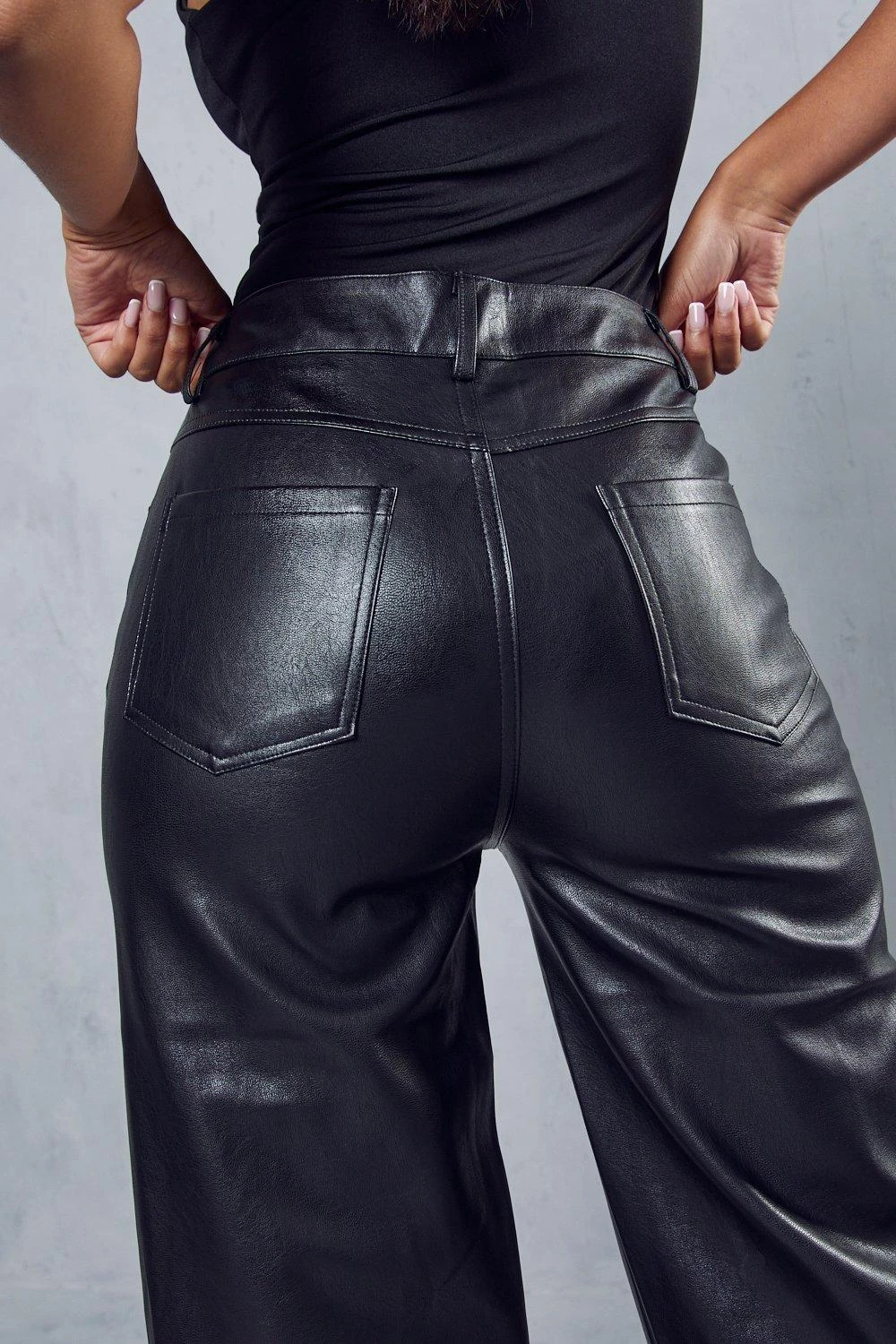 Leather Look Wide Leg Trouser 4 Leather Look Wide Leg Trouser - Image 2