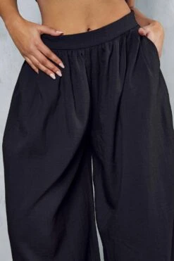 Linen Look Extreme Wide Leg Trouser 11 Linen Look Extreme Wide Leg Trouser -Cheap Sarto Tone Store black linen look extreme wide leg trouser 4