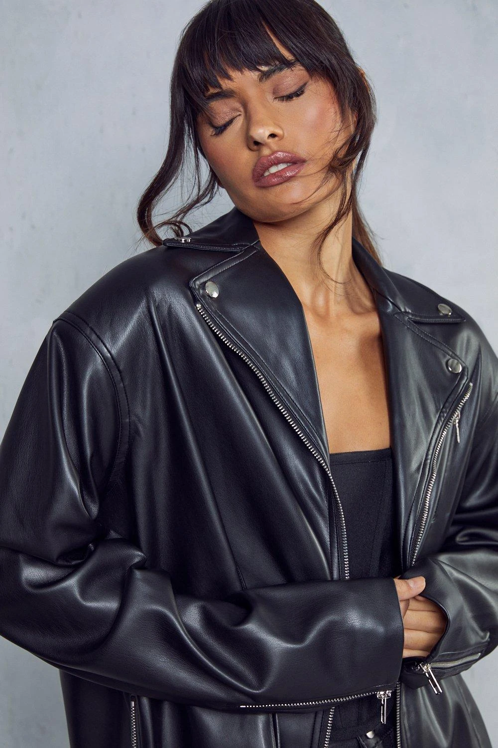 Longline Biker Jacket 4 Longline Biker Jacket - Image 2