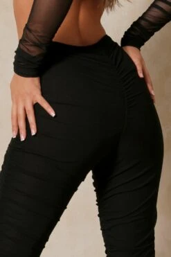 Mesh Extreme Ruched Leggings -Cheap Sarto Tone Store black mesh extreme ruched leggings 4