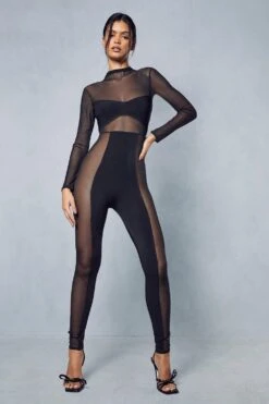 Mesh Panelled Catsuit