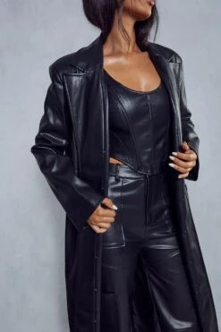 Miss Joslin Leather Look Longline Coat 15 Miss Joslin Leather Look Longline Coat -Cheap Sarto Tone Store black miss joslin leather look longline coat 6