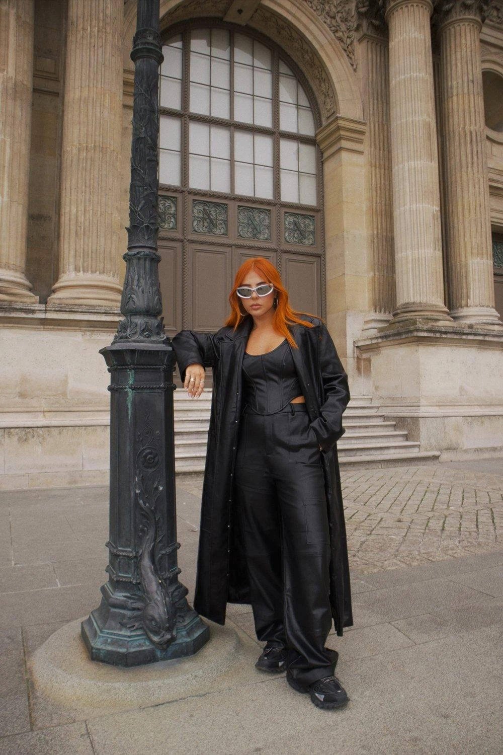 Miss Joslin Leather Look Longline Coat 3 Miss Joslin Leather Look Longline Coat