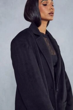 Miss Joslin Wool Look Dad Coat -Cheap Sarto Tone Store black miss joslin wool look dad coat 3