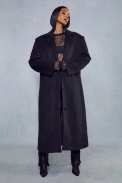 Miss Joslin Wool Look Dad Coat -Cheap Sarto Tone Store black miss joslin wool look dad coat 5