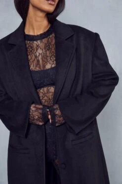 Miss Joslin Wool Look Dad Coat -Cheap Sarto Tone Store black miss joslin wool look dad coat 6