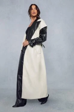 Monochrome Longline Trench Coat 11 Monochrome Longline Trench Coat -Cheap Sarto Tone Store black monochrome longline trench coat 3