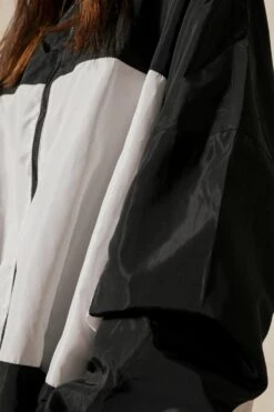 Nylon Contrast Windbreaker Jacket -Cheap Sarto Tone Store black nylon contrast windbreaker jacket 5