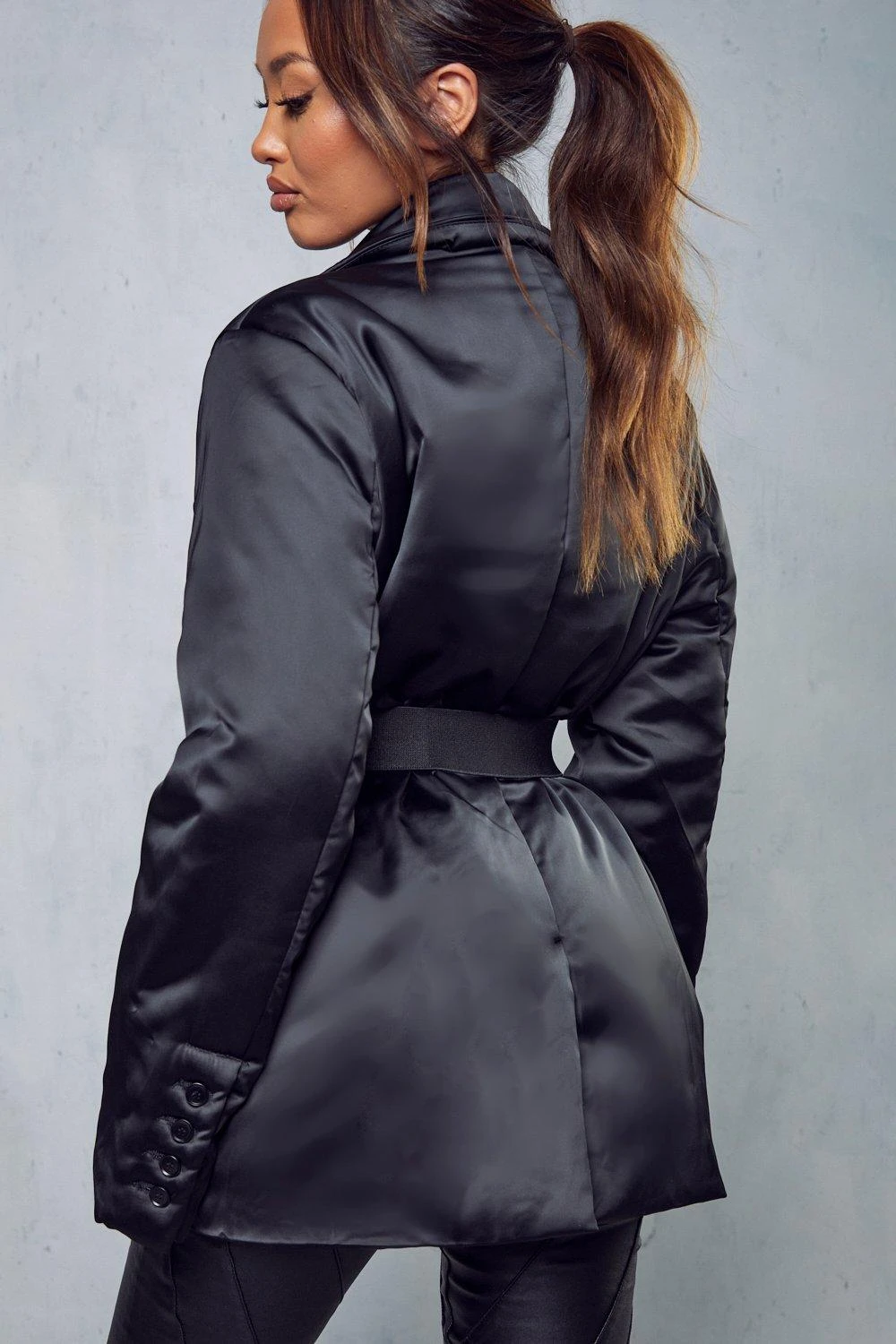 Padded Belted Blazer Jacket 5 Padded Belted Blazer Jacket - Image 3