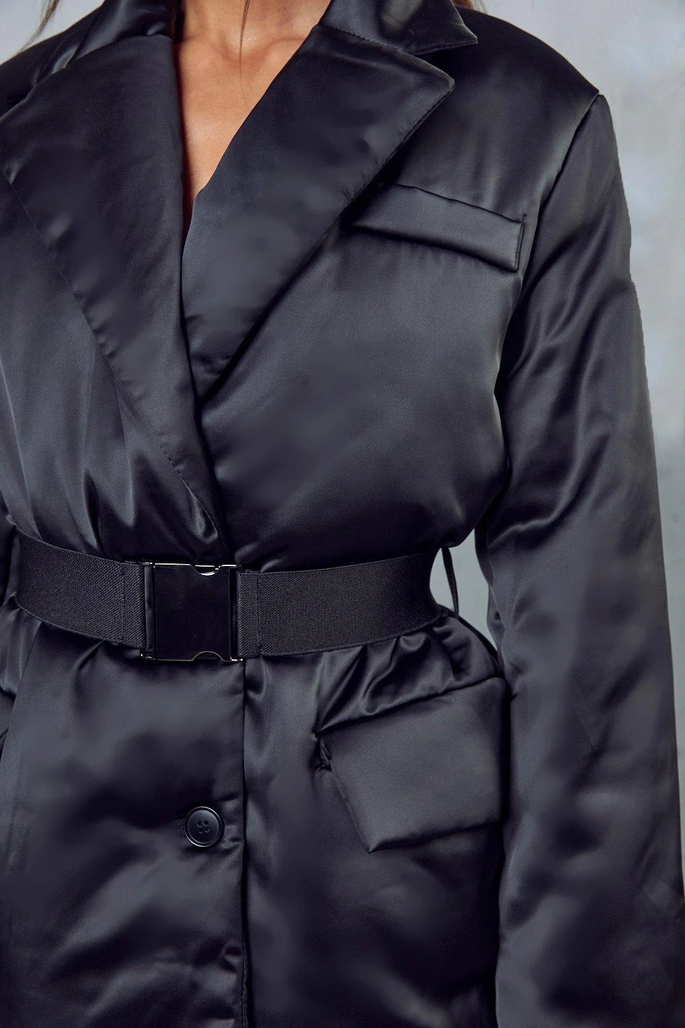 Padded Belted Blazer Jacket 8 Padded Belted Blazer Jacket - Image 6