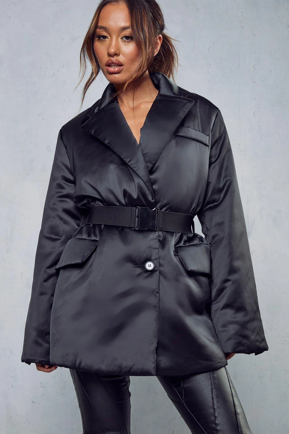 Padded Belted Blazer Jacket 3 Padded Belted Blazer Jacket