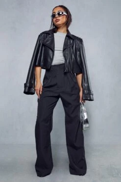 Pleat Front Relaxed Trouser -Cheap Sarto Tone Store black pleat front relaxed trouser 3