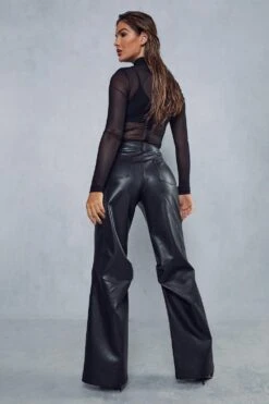 Premium Leather Look Relaxed Trousers 9 Premium Leather Look Relaxed Trousers -Cheap Sarto Tone Store black premium leather look relaxed trousers 1 2