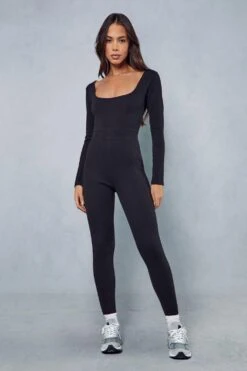 Premium Rib Long Sleeve Jumpsuit 11 Premium Rib Long Sleeve Jumpsuit -Cheap Sarto Tone Store black premium rib long sleeve jumpsuit 3