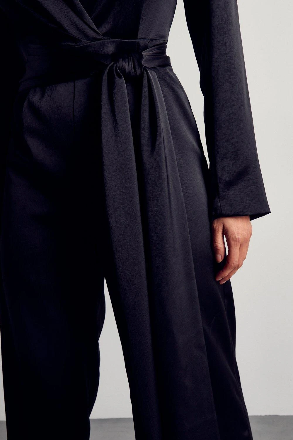 Recycled Satin Wrap Detail Jumpsuit 4 Recycled Satin Wrap Detail Jumpsuit - Image 2