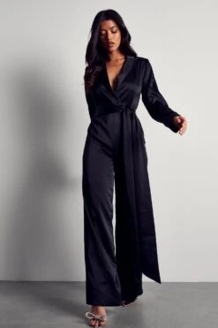 Recycled Satin Wrap Detail Jumpsuit