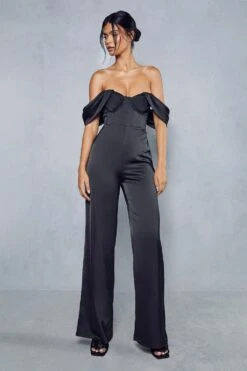 Satin Corset Bardot Jumpsuit