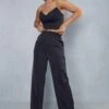 Satin Corset & Cargo Pant Co-ord 1 Satin Corset & Cargo Pant Co-ord -Cheap Sarto Tone Store black satin corset cargo pant co ord