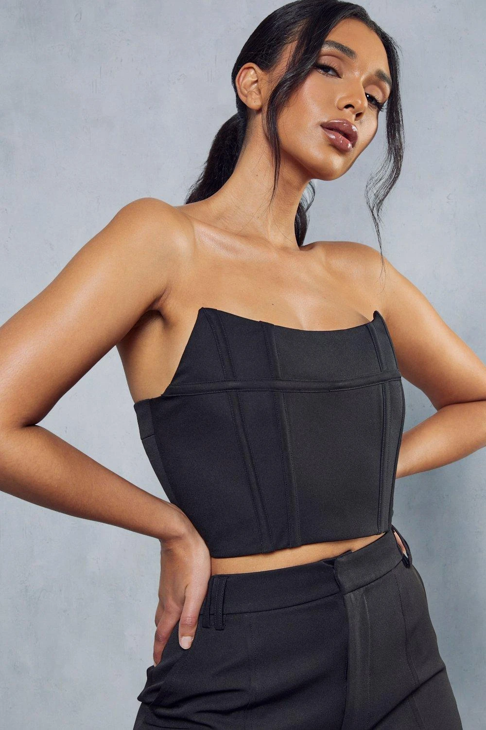 Seam Detail Corset & High Waisted Shorts Co-ord 4 Seam Detail Corset & High Waisted Shorts Co-ord - Image 2