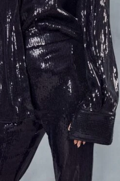 Sequin Flare Trouser 13 Sequin Flare Trouser -Cheap Sarto Tone Store black sequin flare trouser 5