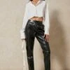 Snake Leather Look Trouser 2 Snake Leather Look Trouser -Cheap Sarto Tone Store black snake leather look trouser