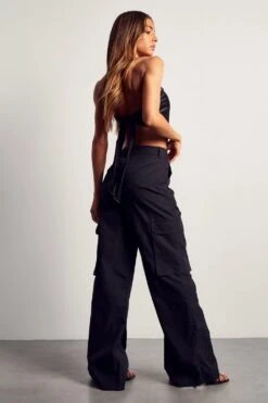 Split Hem Detail Straight Leg Cargo Trouser 9 Split Hem Detail Straight Leg Cargo Trouser -Cheap Sarto Tone Store black split hem detail straight leg cargo trouser 2