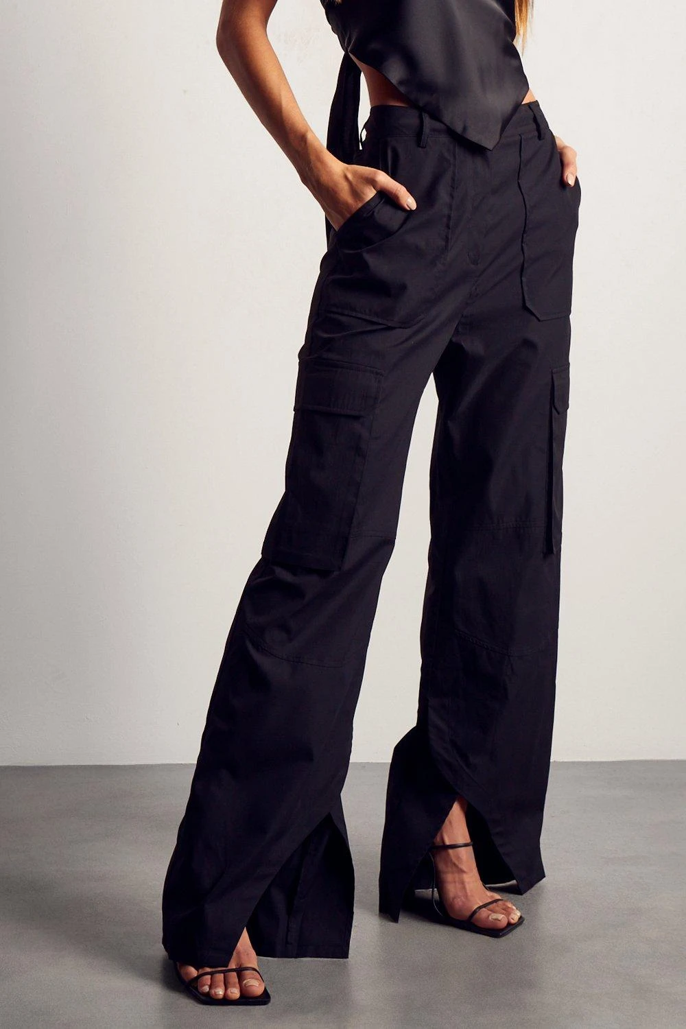 Split Hem Detail Straight Leg Cargo Trouser 7 Split Hem Detail Straight Leg Cargo Trouser - Image 5