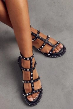 Studded Strappy Sandals 7 Studded Strappy Sandals -Cheap Sarto Tone Store black studded strappy sandals 2